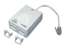 ADSL сплиттер-фильтр, 1 коннектор, 2 разъема (RJ45)
